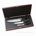 Damascus Knife Set, Includes Chef's Knife, Utility Knife, and Paring Knife